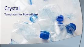  Presentation with plastic reuse - PPT theme featuring recycling reuse garbage disposal environment background and a sky blue colored foreground