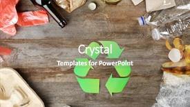  Presentation with recycling - Audience pleasing slides consisting of recycling sign and garbage backdrop and a coral colored foreground