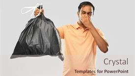  Presentation with sustainability - PPT theme consisting of recycling-sorting-and-sustainability-concept background and a lemonade colored foreground