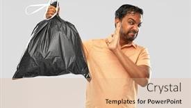  Presentation with sustainability - Presentation theme having recycling-sorting-and-sustainability-concept background and a coral colored foreground