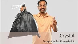  Presentation with sustainability - Amazing PPT theme having recycling-sorting-and-sustainability-concept backdrop and a soft green colored foreground