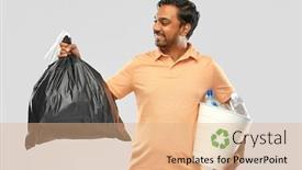  Presentation with sustainability - Slide deck enhanced with recycling-sorting-and-sustainability-concept background and a coral colored foreground