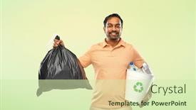  Presentation with sustainability - Slide deck consisting of recycling-sorting-and-sustainability-concept background and a soft green colored foreground