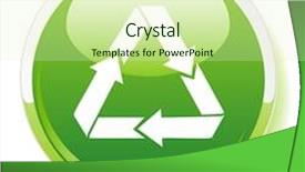  Presentation with recycling - Cool new presentation theme with recycling symbol icon on green backdrop and a soft green colored foreground