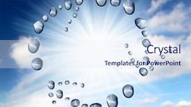  Presentation with water cycle - Audience pleasing presentation theme consisting of recycling symbol of water drops backdrop and a sky blue colored foreground