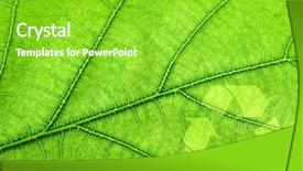  Presentation with recycling - Slide set with recycling symbol on green leaf background and a shamrock green colored foreground