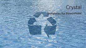  Presentation with recycling - Cool new PPT layouts with recycling symbol on water background backdrop and a  colored foreground