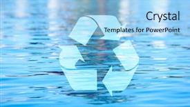  Presentation with waste water reuse - Slide set having recycling symbol on water background background and a light blue colored foreground