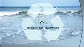  Presentation with recycling for - Cool new PPT theme with recycling symbol on water background backdrop and a  colored foreground