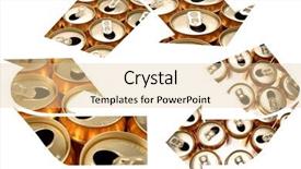  Presentation with recycling - Slides featuring recycling symbol on white background aluminum cans background and a lemonade colored foreground