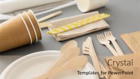  Presentation with eco friendly - Beautiful theme featuring recycling-tableware-and-eco-friendly backdrop and a soft green colored foreground