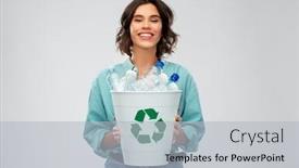  Presentation with plastic waste recycling - Theme enhanced with recycling-waste-sorting-and-sustainability background and a light gray colored foreground