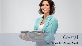  Presentation with sustainability - PPT theme with recycling-waste-sorting-and-sustainability background and a light blue colored foreground