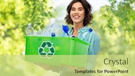  Presentation with plastic waste recycling - Audience pleasing PPT layouts consisting of recycling-waste-sorting-and-sustainability backdrop and a soft green colored foreground