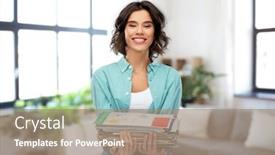  Presentation with sustainability - Slide deck with recycling-waste-sorting-and-sustainability background and a coral colored foreground