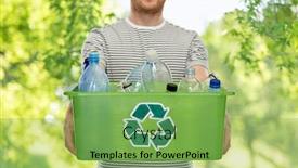  Presentation with plastic waste recycling - Amazing presentation theme having recycling-waste-sorting-and-sustainability backdrop and a seafoam green colored foreground