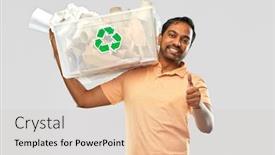  Presentation with plastic waste recycling - Cool new presentation theme with recycling-waste-sorting-and-sustainability backdrop and a lemonade colored foreground