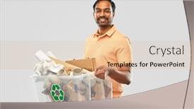  Presentation with plastic waste recycling - Cool new PPT layouts with recycling-waste-sorting-and-sustainability backdrop and a lemonade colored foreground