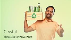  Presentation with waste glass - Beautiful theme featuring recycling-waste-sorting-and-sustainability backdrop and a soft green colored foreground