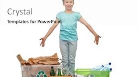  Presentation with plastic waste recycling - Cool new PPT theme with recycling-waste-sorting-and-sustainability backdrop and a white colored foreground