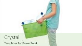  Presentation with plastic waste recycling - Colorful PPT theme enhanced with recycling-waste-sorting-and-sustainability backdrop and a mint green colored foreground