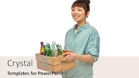  Presentation with waste glass - Cool new theme with recycling-waste-sorting-and-sustainability backdrop and a coral colored foreground