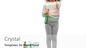  Presentation with waste glass - Presentation theme consisting of recycling-waste-sorting-and-sustainability background and a white colored foreground