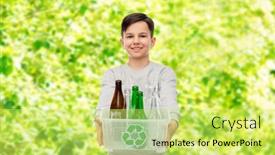  Presentation with waste glass - Cool new theme with recycling-waste-sorting-and-sustainability backdrop and a yellow colored foreground