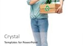  Presentation with waste glass - Slide deck consisting of recycling-waste-sorting-and-sustainability background and a white colored foreground