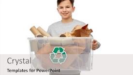  Presentation with plastic waste recycling - Cool new theme with recycling-waste-sorting-and-sustainability backdrop and a light gray colored foreground