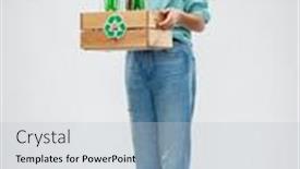  Presentation with waste glass - Audience pleasing PPT layouts consisting of recycling-waste-sorting-and-sustainability backdrop and a lemonade colored foreground