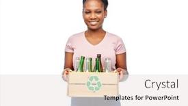  Presentation with waste glass - Slide deck featuring recycling-waste-sorting-and-sustainability background and a white colored foreground