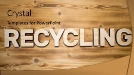  Presentation with wooden building blocks - Amazing PPT theme having recycling word made with building backdrop and a yellow colored foreground