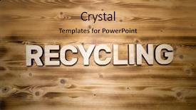  Presentation with wooden building blocks - Audience pleasing PPT layouts consisting of recycling word made with building backdrop and a gold colored foreground