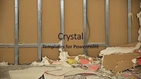  Presentation with waste - Slide deck featuring recyling construction waste - demolition of wall repair concept background and a  colored foreground