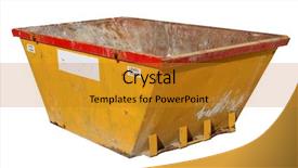  Presentation with building construction - Cool new presentation theme with recyling construction waste - old building site skip isolated backdrop and a gold colored foreground
