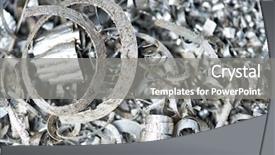  Presentation with metal recycling - Presentation with recyling construction waste - steel scrap materials recycling backround background and a gray colored foreground