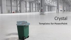  Presentation with waste - Audience pleasing PPT layouts consisting of recyling construction waste - two dustbins in large modern backdrop and a light gray colored foreground