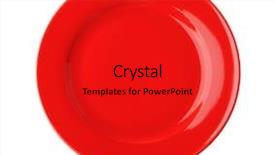  Presentation with white plate - Cool new slides with red - ceramic plate on white background backdrop and a red colored foreground