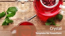  Presentation with weight loss - Slide set featuring red - composition with hibiscus tea background and a coral colored foreground