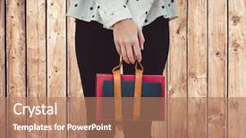  Presentation with wood panel - Theme with pale grey red - digital composite of woman's legs background and a coral colored foreground