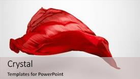  Presentation with fabric - Colorful PPT theme enhanced with red - flying fabric - high speed backdrop and a soft green colored foreground
