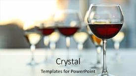  Presentation with wine - Presentation theme with red - glasses of wine on light background and a lemonade colored foreground