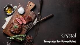  Presentation with spices - Colorful PPT layouts enhanced with red - grilled ribeye beef steak herbs backdrop and a dark gray colored foreground