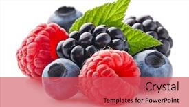  Presentation with berries - PPT theme featuring red - mix berries with leaf background and a red colored foreground