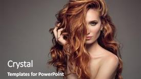  Presentation with long hair - Presentation enhanced with red - portrait of woman with long background and a tawny brown colored foreground