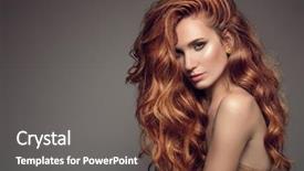  Presentation with long hair - PPT layouts featuring red - portrait of woman with long background and a tawny brown colored foreground