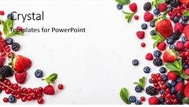  Presentation with berries - Theme enhanced with red - various fresh summer berries top background and a pink colored foreground