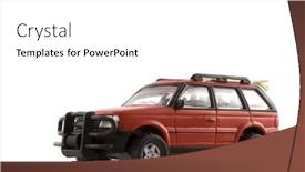  Presentation with suv car - Slide deck enhanced with red-4wd-car-as-suv background and a white colored foreground