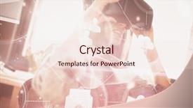  Presentation with abstract and red - Colorful PPT theme enhanced with red abstract background against woman backdrop and a lemonade colored foreground